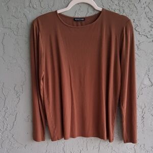 Eileen Fisher Chocolate Long Sleeve Top